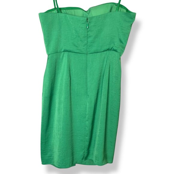 BCBGMaxAzria Strapless Dress Brooch Larre Kelly Green Sz 10 Cocktail Homecoming - Picture 4 of 16